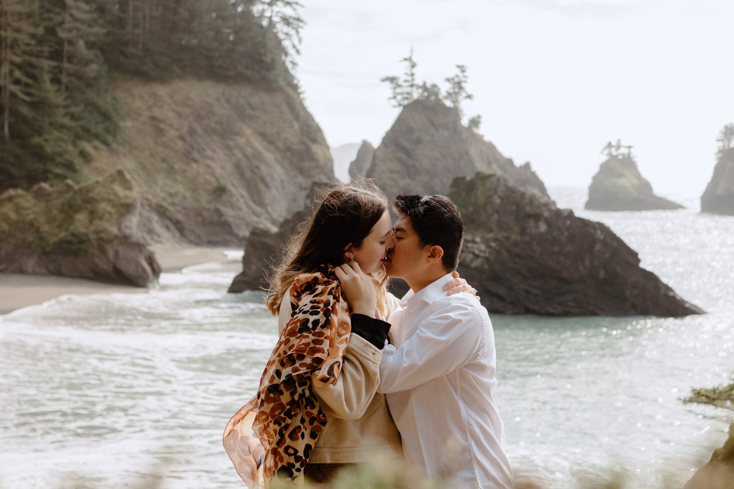 Brookings Southern Oregon Playful Couples Engagement Session