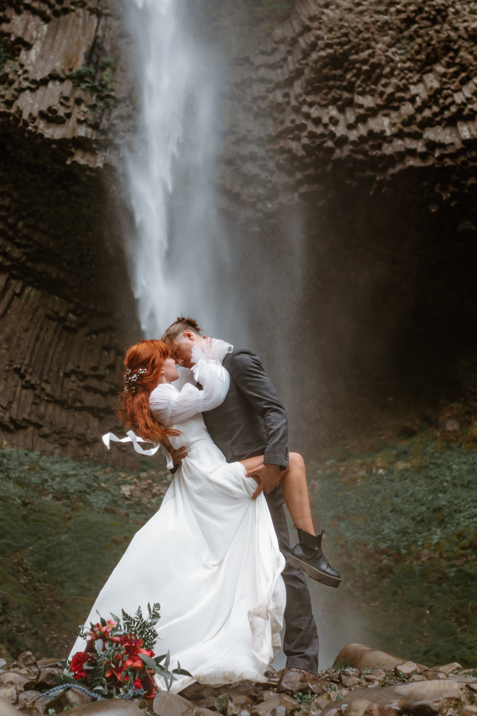 Elopement at Waterfall in Oregon