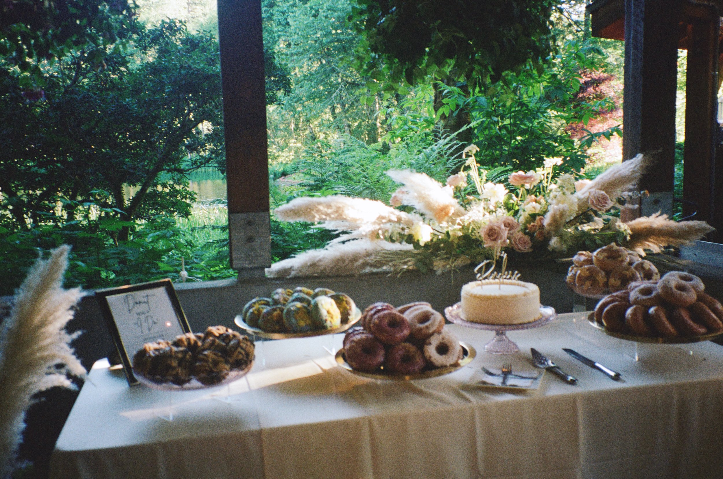 dessert table for wedding from wedding photographer. Film wedding photography in Oregon