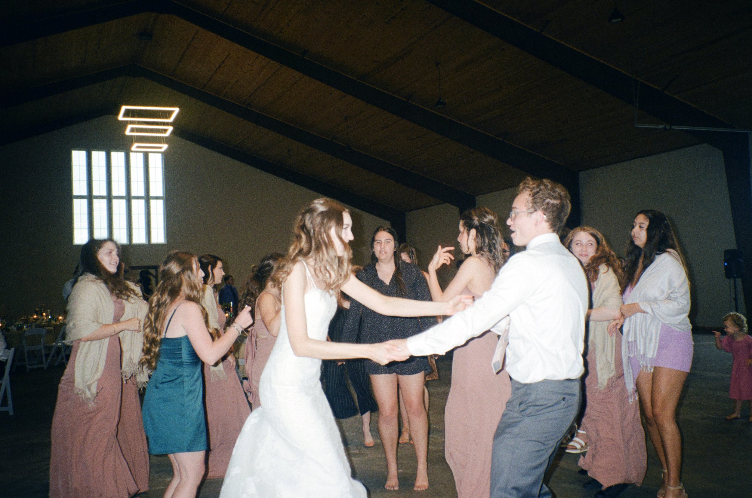 wedding dance party caught on film. film photography for weddings and engagements