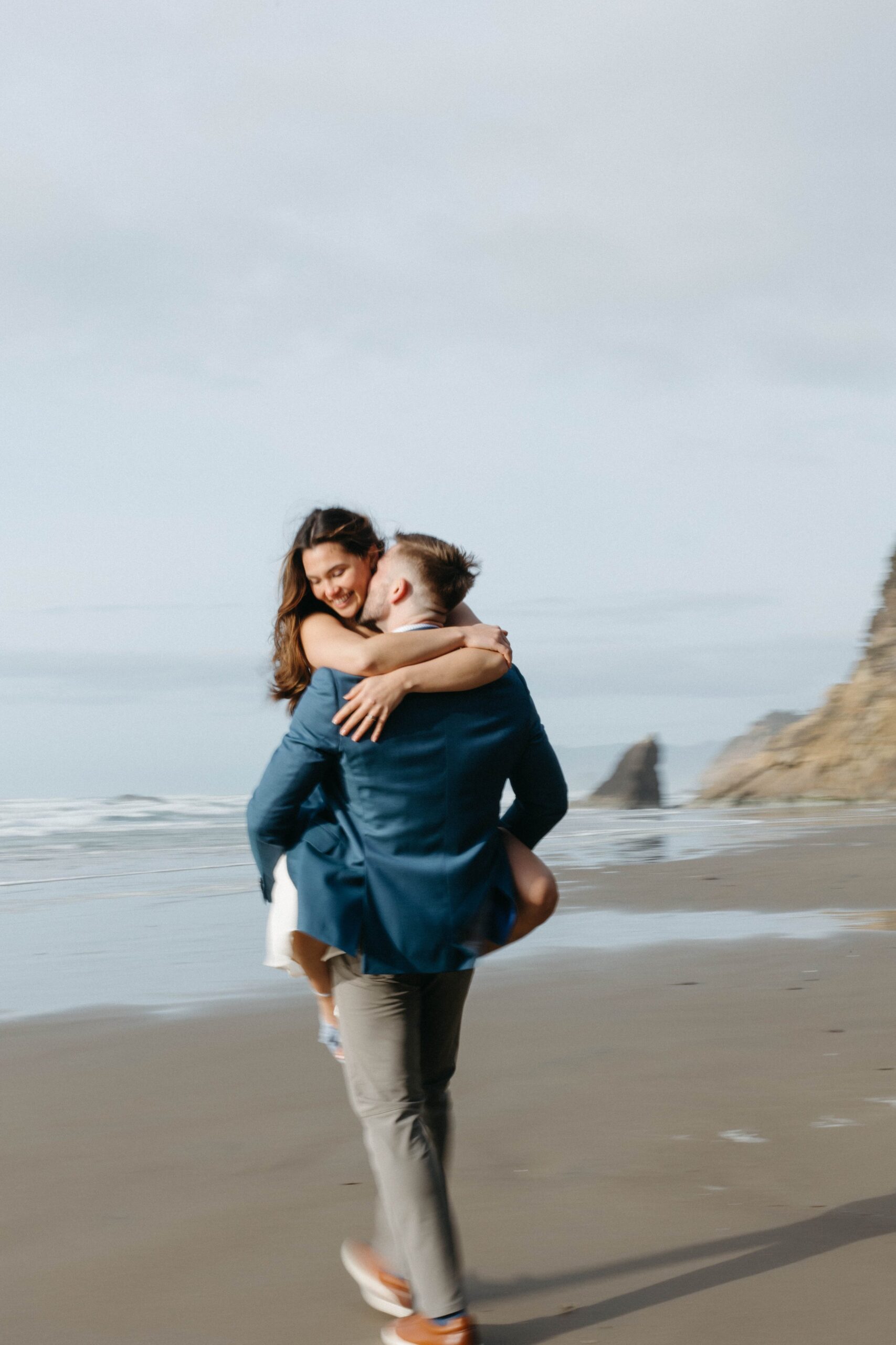 Oregon coast elopement, film photography, arch cape, candids, couple portraits 